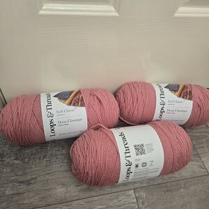 Loops And Threads Soft Classic Yarn in Pink
